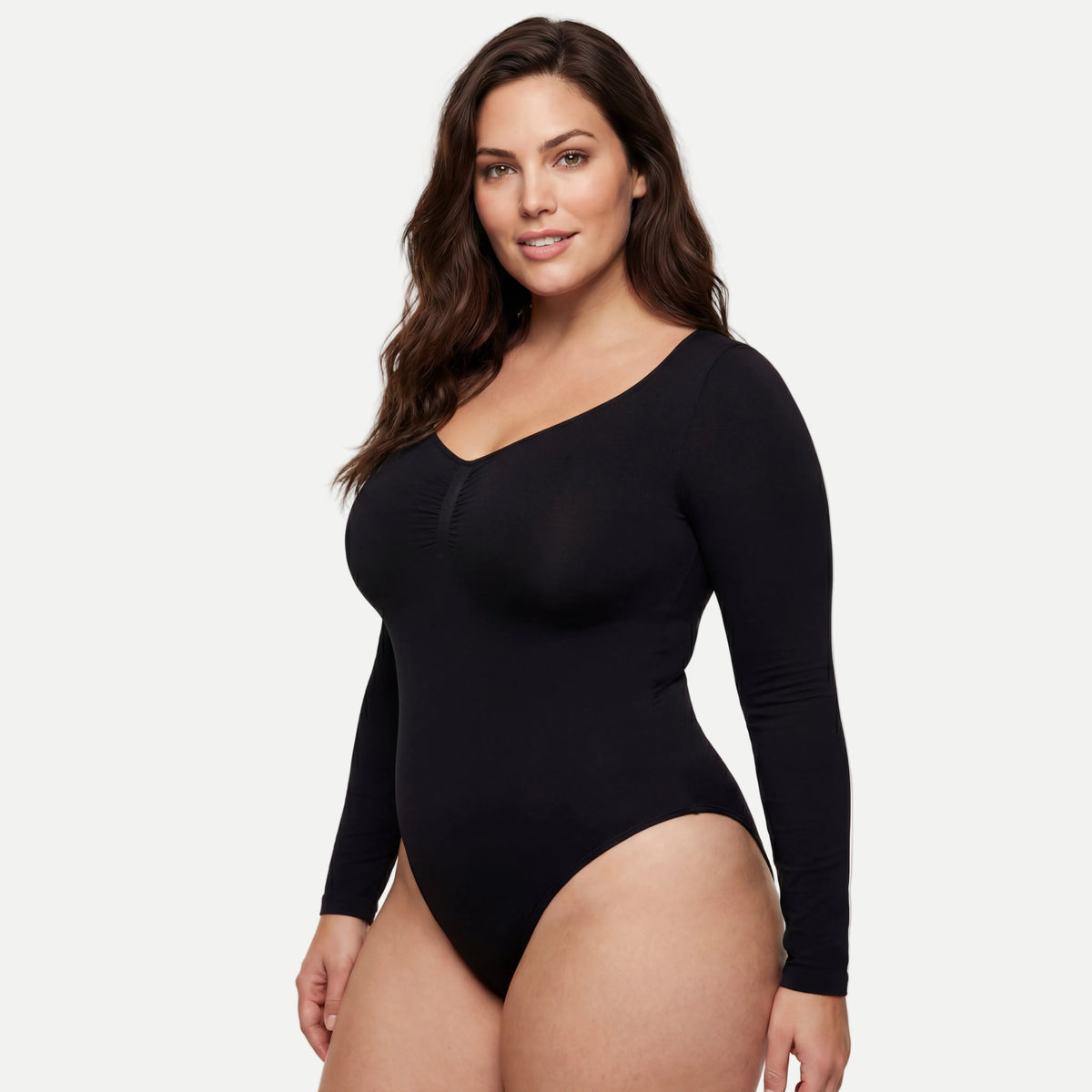 Figurformender Shapewear Bodysuit Longsleeve mit String