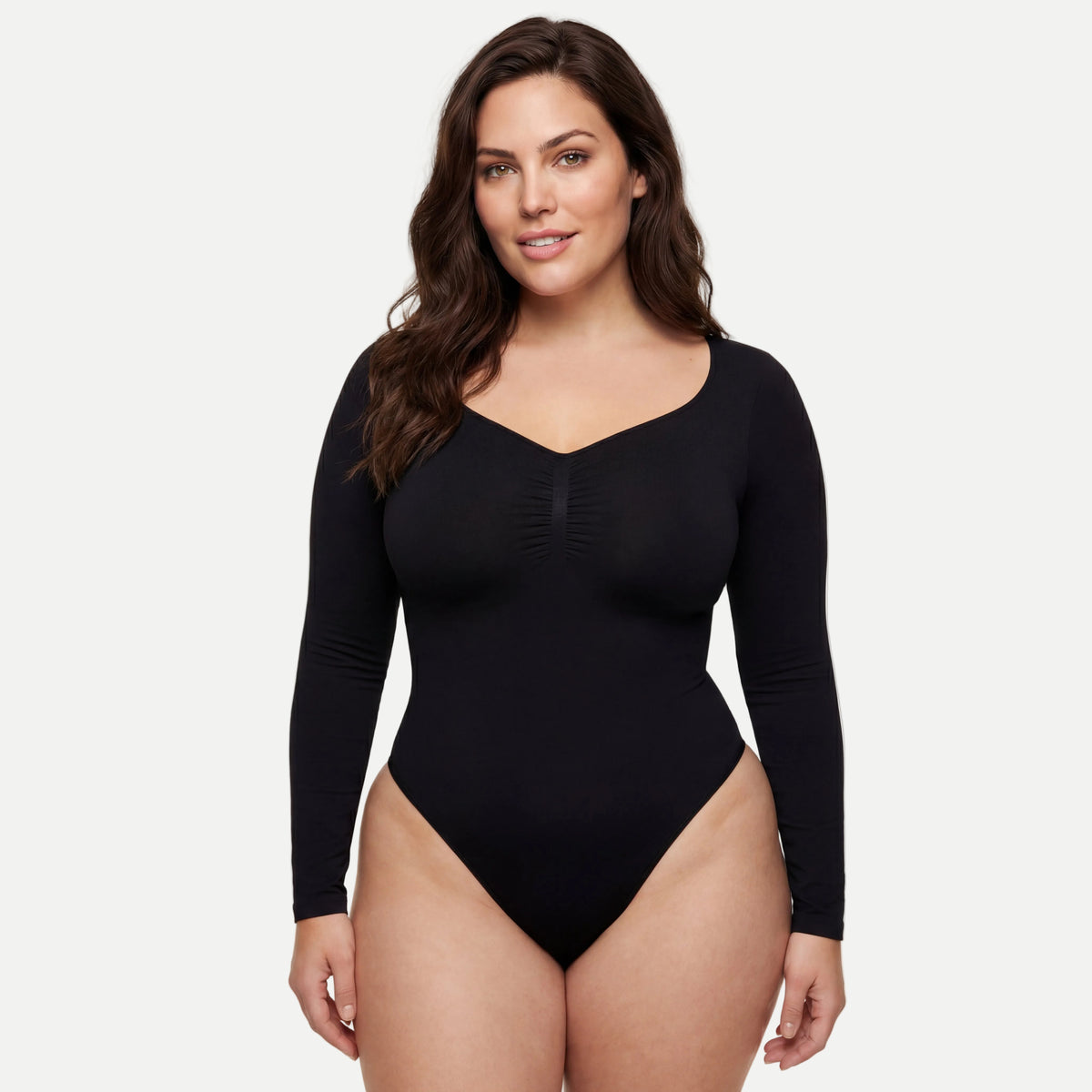 Figurformender Shapewear Bodysuit Longsleeve mit String