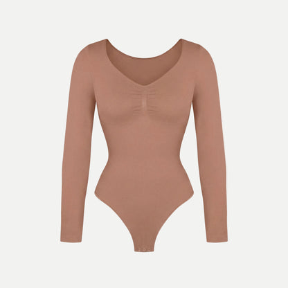 Figurformender Shapewear Bodysuit Longsleeve mit String