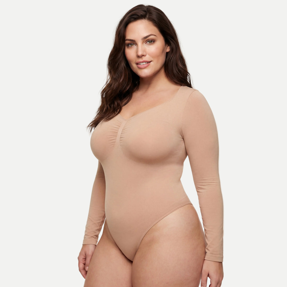 Figurformender Shapewear Bodysuit Longsleeve mit String