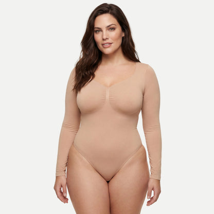 Figurformender Shapewear Bodysuit Longsleeve mit String