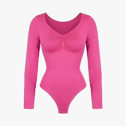Figurformender Shapewear Bodysuit Longsleeve mit String